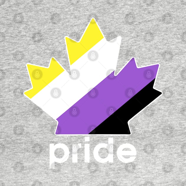 Non-Binary Pride Maple Leaf - White Font by VikingElf